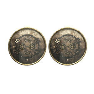 <span class=keywords><strong>Horloge</strong></span> murale <span class=keywords><strong>industrielle</strong></span> vintage steampunk avec engrenages mobiles, décorative en métal riveté - Product Image 2