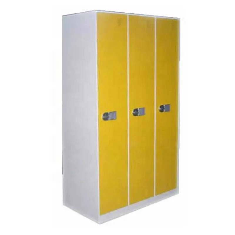 Желтый порошок живопись Вертикальная 3 двери металлический шкаф офисный шкафчик SFS-W-374