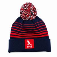 Casquette tricotée carrée style rétro avec pompon, rayures colorées, 100 % acrylique, idéale pour les trajets quotidiens et les sorties