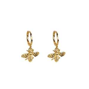 Pendientes de Aro Golden Bee, Chapados en Oro de 22k, con Colgante de Insecto para Mujer, Joyería Fina para Uso Diario - Product Image 4