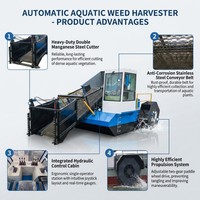 Machine de récolte d'algues aquatiques à conception modulaire, modèle Alligator, pour une expédition facile en conteneur