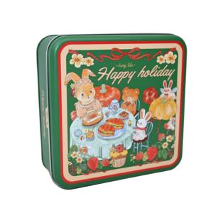 Stock Square Tin <b>Box</b> Food Grade <b>Empty</b> Metal Tin Container Custom Printed Square Tin Can For Candy Cookie <b>Gift</b> Packaging - Product Image 2