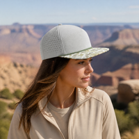Casquette de baseball à visière plate avec logo personnalisé, visière camouflage, 100% polyester respirant découpé au laser, casquette de sport réglable pour l'extérieur, vente en gros