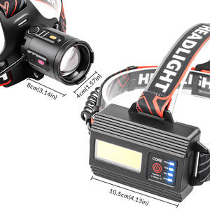 ไฟหน้าคิไม 2000mAh LED แบบชาร์จไฟได้ ปรับได้ พร้อมไฟเสริมสำหรับการปั่นจักรยานกลางแจ้งและตกปลา - Product Image 1