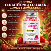 Gummies de glutathion et de collagène de haute qualité, marque privée OEM, pour une peau, des cheveux et des ongles éclatants, pour femmes adultes