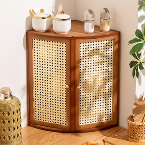 Kitchen countertop <b>corner</b> storage rack, multi-functional spice rack, tiered organizer, <b>cabinet</b> storage solution. - Product Image 1