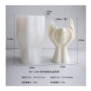 Hold Up Face progettato grande stampo in Silicone per vaso di fiori per calcestruzzo - Product Image 5