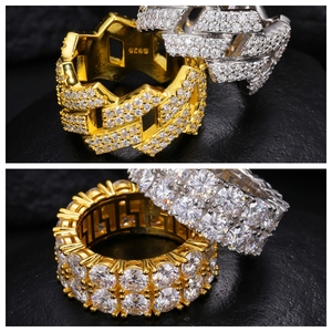 Luxury 5 Rows <strong>Moissanite</strong> <strong>Ring</strong> Pass Diamond Tester 925 Sterling Silver Shiny Fashion Jewelry <strong>Rings</strong> <strong>Moissanite</strong> <strong>Ring</strong> <strong>Men</strong> - Product Image 3