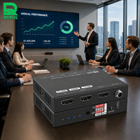 DQINFOS Metal 1x2 H DMI Splitter 8K 4K Ultra HD untuk TV Monitor Kontrol HDCP 2.3 EDID untuk Ruang Konferensi Tampilan Pameran