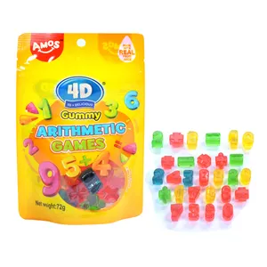 Wholesale AMOS Sweets 4D Gummy Arithmetic Made of Real Fruit Juice 3D Soft Confectionery Figure Candy