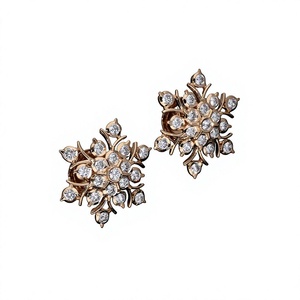Pendientes de Aro de Plata Chapados en Oro Rosa con Perla de Agua Dulce y Moissanita para Mujer - Joyería Fina de Lujo - Product Image 1
