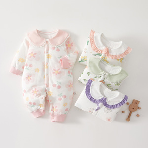 Combinaison en coton pour bébés filles, body tissé épais pour l'automne et l'hiver, à porter à l'intérieur ou à l'extérieur - Product Image 1