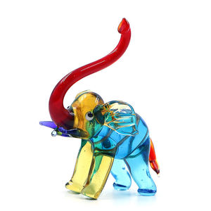 Escultura Decorativa de Elefante Azul Grande de Cristal de Alta Calidad, Colección Multicolor Personalizada - Product Image 5