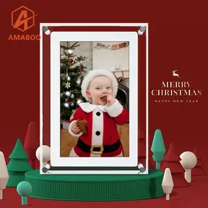 Digital Video Photo Frame AMABOO 5 INCH Acrylic Memory Album IPS Screen High Definition Video Playback 10.1inch Acrylic Digital Photo Frame