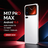 Smartphone mobile M17 Pro Max 5G, grand écran HD de 6,9 pouces, téléphone de jeu, batterie de 7500 mAh, charge rapide, double SIM, système fluide