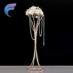 Fondo DE BODA Decoración Mesa Centro de mesa Zócalo de oro Pasarela Flor Soporte de metal - Product Image 4