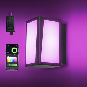 Paquete de 2 Lámparas de Pared Inteligentes Impermeables IP67 OEM ODM de Fábrica, Lámpara de Pared para Exteriores RGBCW de 8W - Product Image 1