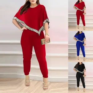 Tùy Chỉnh In Một Mảnh Chắp Vá Thanh Lịch Giản Dị Jumpsuit Mùa Hè V Cổ Bodysuit Không Tay