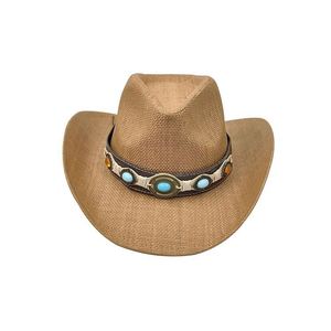 Wholesale Straw Cowboy <b>Hats</b> Western Style Cowgirl <b>Hats</b> <b>for</b> Country Concerts Parties - Product Image 2