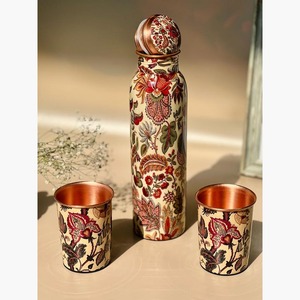 Bouteille d'eau en cuivre multicolore, design de bouteille en cuivre imprimé avec une protection anti-fuite avancée, bouteille en cuivre - Product Image 1