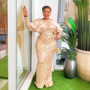 Abito da sera africano con paillettes intellettuale e paillettes europeo e americano per <span class=keywords><strong>donna</strong></span> Plus Size - Product Image 4