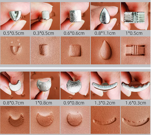 Moule d'impression en céramique et acier, outil de texturation pour poterie, tampon de sculpture en argile, décoration créative - Product Image 6