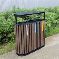 Poubelle en bois en plastique d'extérieur peut poubelle à l'extérieur du parc de la rue poubelle de recyclage poubelle de classification commerciale publique poubelle