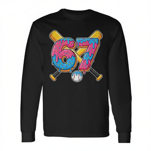 T-shirt à manches longues Baseball Drip Number 67 Player Birthday Meme Gen Alpha - Product Image 2