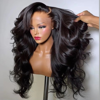 Proveedor Mayorista de Pelucas de Cabello Humano con Ondas Suaves para Mujeres Negras, Pelucas con Cierre Frontal de Encaje HD Transparente, Peluca alibaba
