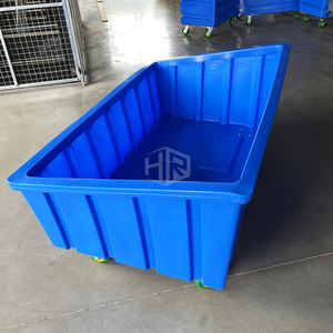 Fabricante Rotomold color personalizado azul planta de lavado plástico Lino carro camión lavandería carro para Hospital Hotel - Product Image 4