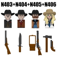 Ciudad soldados americanos figuras bloques de construcción militar Us West vaquero Detective Policía Ejército Guerrero arma armas ladrillo juguete