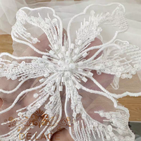 DELACE SXGN fleurs florales délicates dentelle Patch Floral brodé dentelle Applique avec robe de mariée perlée accessoires de bricolage