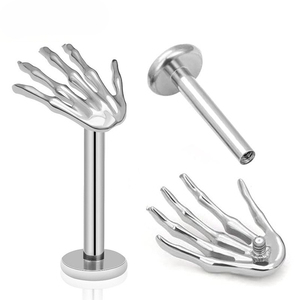 Hand Labret | G23 Titanium Surgical Grade Threaded <b>Piercing</b> Jewelry Hypoallergenic Body Accessory - Product Image 1