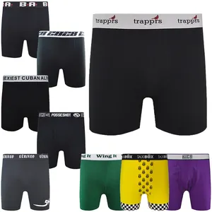 Boxer en coton 5 élasthanne 95 avec design de logo personnalisé OEM pour hommes sous-vêtements caleçons à ceinture élastique