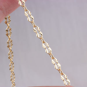 14k Gold Filled/925 Silver Dapped Lip Chains DIY Necklace Bracelet Anklets <strong>Jewelry</strong> Making Permanent Handmade Chains <strong>Supplies</strong> - Product Image 4