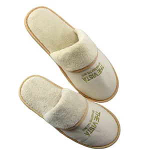 5 estrellas Hotel Coral Velvet Slippers gris oscuro y blanco Hotel Slippers Hotel Amenity Kit