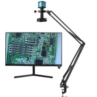 Caméra de microscope vidéo industrielle 48MP 4K 1080P HDMI USB avec zoom 130X et objectif à monture C pour l'acquisition d'images numériques, la réparation et la soudure