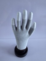 Gants anti-statiques recouverts de fibres de carbone en polyester pour l'assemblage et l'inspection de circuits imprimés