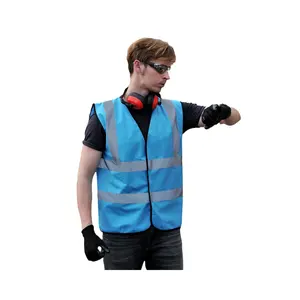 ENISO 20471 Construction Work Clothes Hi Viz Reflective Workwear Chaleco High Reflective Safety Vest 100% Polyester Customize