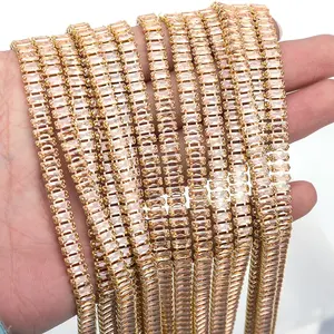 Usine en gros multicolore nouveau luxe griffe Zircon strass garnitures Rectangle cristal chaîne ForDIY bijoux vêtements à coudre - Product Image 6