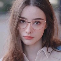 Gafas de Sol de Moda al por Mayor, Monturas Metálicas de Ojo de Gato, Gafas Fotocromáticas, Monturas Ópticas Anti Luz Azul para Mujer