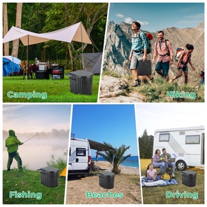 Toilette de <span class=keywords><strong>camping</strong></span> portable de 15 pouces, pliable, porte-papier amovible, capacité de 450 lb, pour la randonnée, les voyages en voiture, la tente, la plage, 20 L - Product Image 6