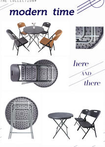 डी 80 सेमी गोल प्लास्टिक हाई बार फोल्डेबल पार्टी कॉकटेल टेबल कम कीमत वाली पार्टी फर्नीचर जगह की बचत राउंड टेबल - Product Image 4