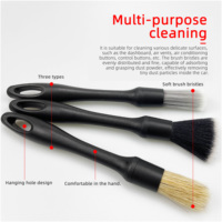 Offre Spéciale 3 pièces ensemble voiture détaillant brosse doux Auto intérieur détail brosse Profession voiture nettoyage outil multifonction détails brosse