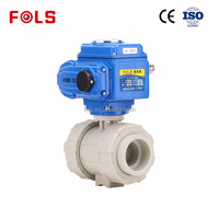 Vanne à boisseau sphérique électrique en PVC DN50 UPVC CPVC motorisée AC220V pour milieux aqueux