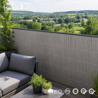 Clôture de Confidentialité Simple Face en PVC Gris Foncé Kenda 14mm Résistante au Vent et aux UV pour Balcons, Maisons, Villas et Jardins