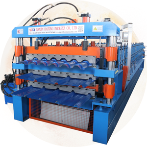 Feuille de toiture en métal en aluminium de tuile de toit de trois couches faisant le petit pain formant la machine - Product Image 1