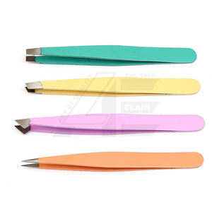 Ensemble de 4 pinces à épiler professionnelles en acier inoxydable, pinces à sourcils à pointe inclinée, pointues et droites, meilleur modèle 2026 - Product Image 5