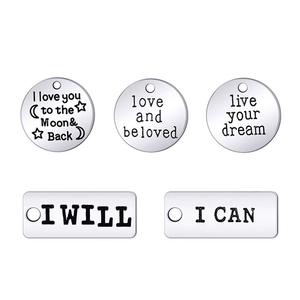 Bán Buôn Tùy Chỉnh Khắc Thiết Kế Lấy Cảm Hứng Từ Charms Tags Inspirational Charm Pendant Đối Với Trang Sức Làm - Product Image 1