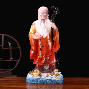 Statua di Buddha in resina Set di tre <span class=keywords><strong>divinità</strong></span> della benedizione della felicità della longevità decorazioni scintillanti tecnica di pittura artistica per uso domestico - Product Image 5